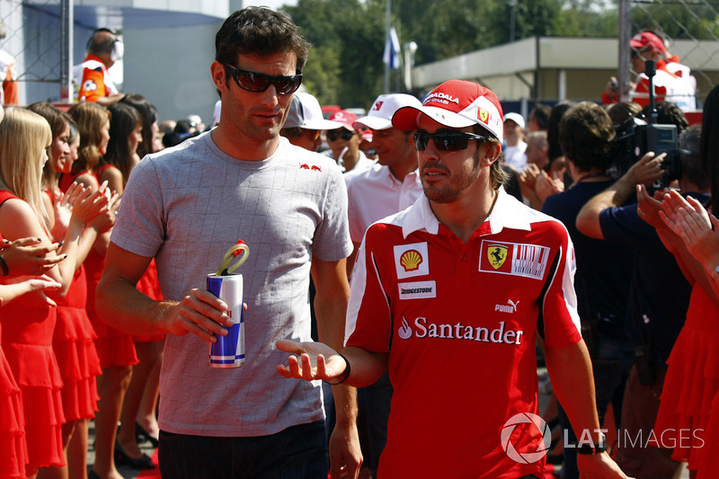 Mark Webber y Fernando Alonso en 2010