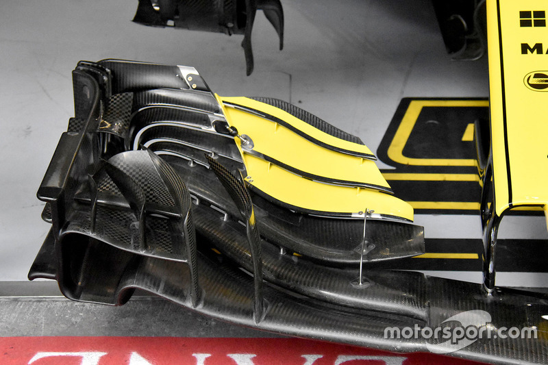 Detalle del alerón delantero del Renault Sport F1 Team R.S. 18