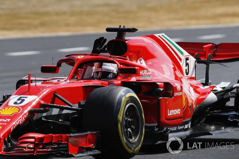 Il vincitore della gara Sebastian Vettel, Ferrari SF71H