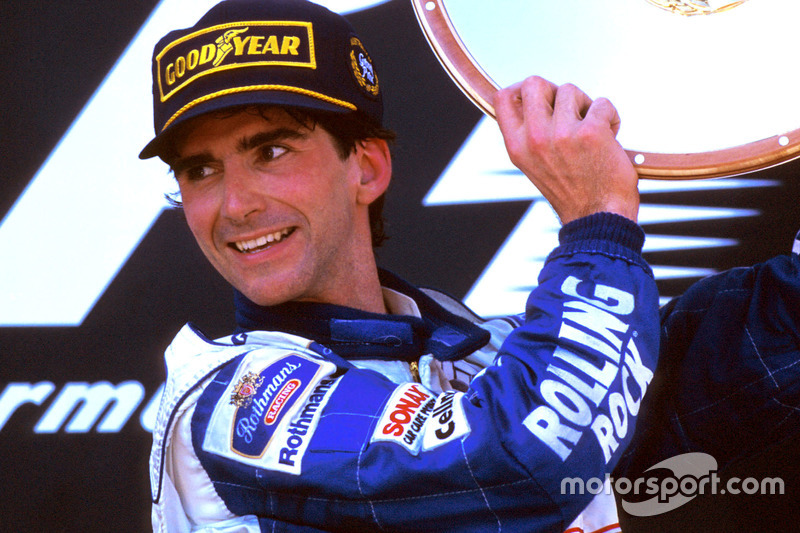 Podium: Race winner Damon Hill, Williams Renault