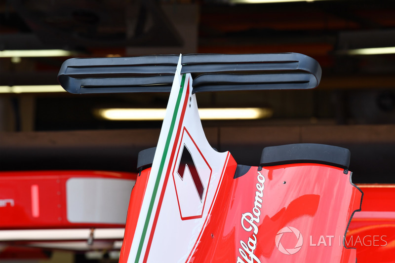 Ferrari SF70H bodywork and engine cover wing detail