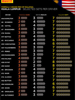 Set di gomme scelti per pilota