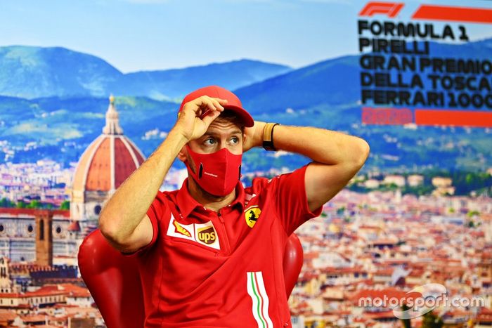 Sebastian Vettel, Ferrari en la conferencia de prensa