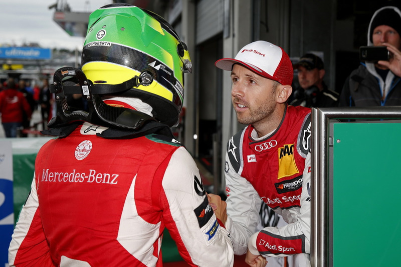 Ganador de la carrera Mick Schumacher, PREMA Theodore Racing Dallara F317 - Mercedes-Benz y René Rast, Audi Sport Team Rosberg