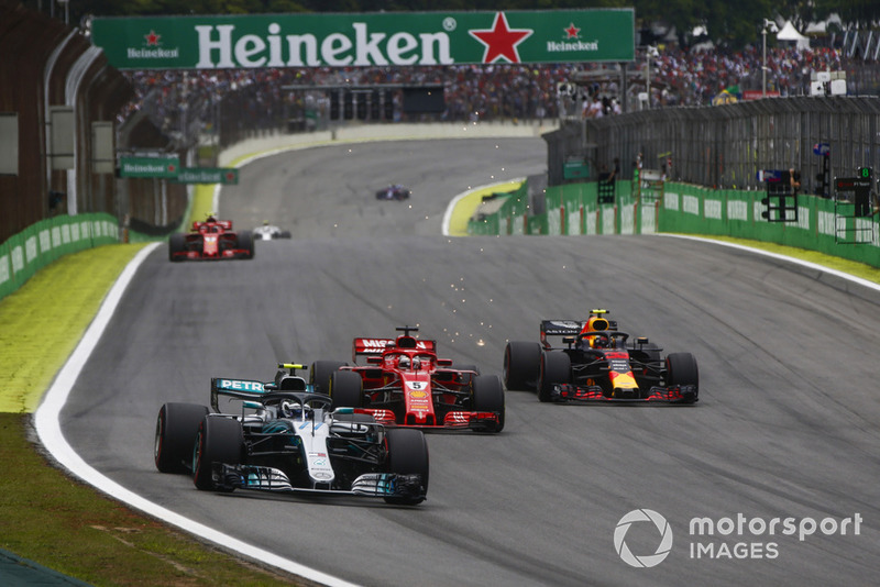 Valtteri Bottas, Mercedes AMG F1 W09, Sebastian Vettel, Ferrari SF71H, Max Verstappen, Red Bull Racing RB14