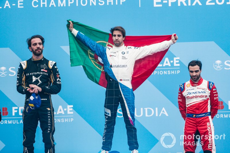 Podium: race winner Antonio Felix da Costa, BMW I Andretti Motorsports, second place, Jean-Eric Vergne, DS TECHEETAH, third place, Jérôme d'Ambrosio, Mahindra Racing