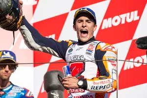 Podium : le vainqueur Marc Marquez, Repsol Honda Team