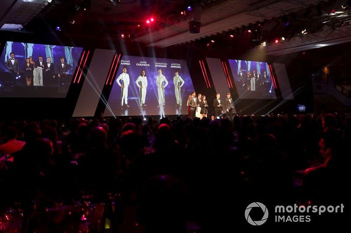 Los nominados al Premio al Joven Británico del Año: Enaam Ahmed, Jamie Chadwick, Johnathan Hoggard y Ayrton Simmons 