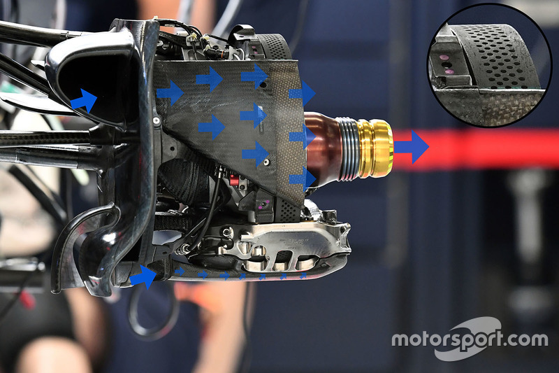 Red Bull Racing RB13 front wheel hub detail