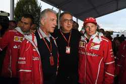 Piero Lardi Ferrari, Ferrari Vice President, Sergio Marchionne, CEO FIAT, Kimi Raikkonen, Ferrari at Ferrari 70th Anniversary