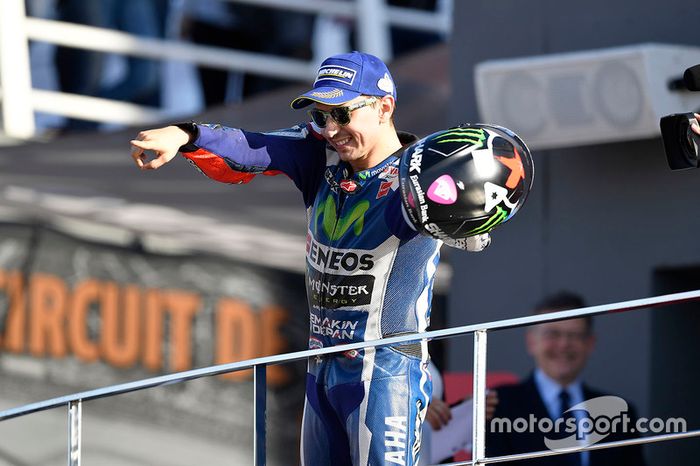 Podium: ganador, Jorge Lorenzo, Yamaha Factory Racing