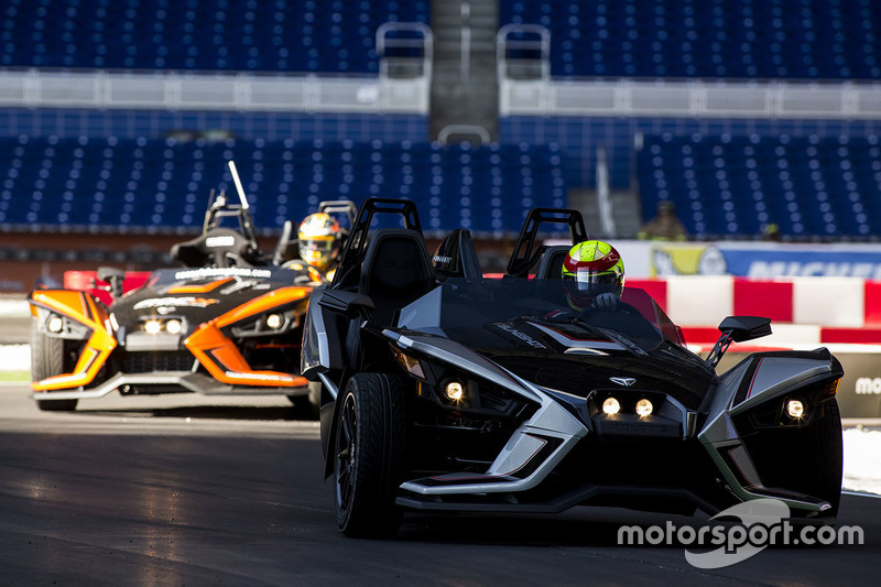 Gabby Chaves driving the Polaris Slingshot SLR