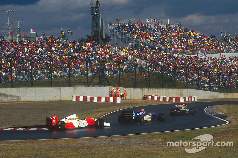 Ayrton Senna, McLaren MP4/8, Eddie Irvine, Jordan 193, Damon Hill, Williams FW15C