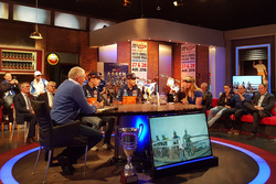 Presentator Allard Kalff, MX2-rijder Davy Pootjes, MXGP-rijder Glenn Coldenhoff en WMX-rijder Nancy van de Ven