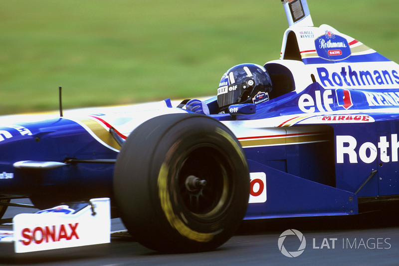 1996. Інтерлагос. Подіум: 1. Деймон Хілл, Williams FW18 Renault. 2. Жан Алезі, Benetton Renault. 3. Міхаель Шумахер, Ferrari