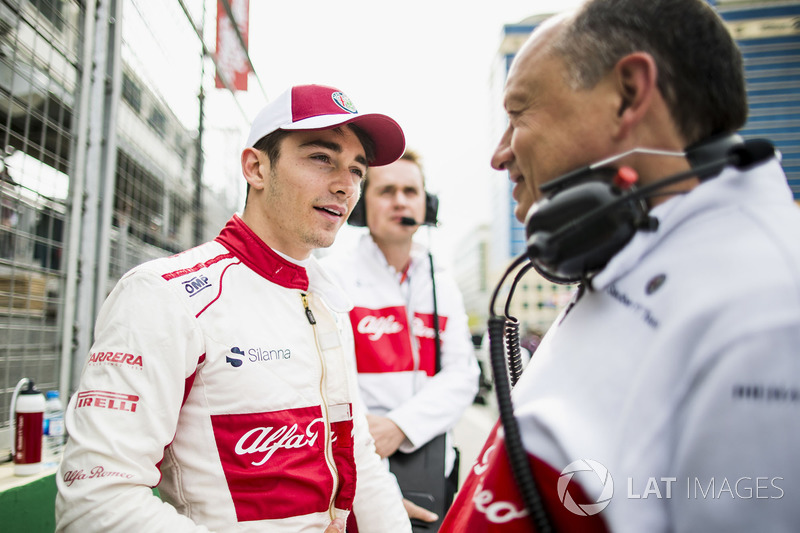 Charles Leclerc, Sauber, on the grid