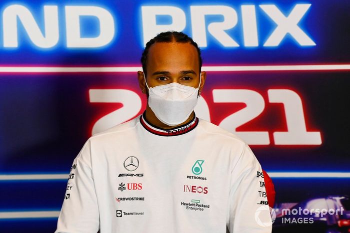 Lewis Hamilton, Mercedes, en la conferencia de prensa