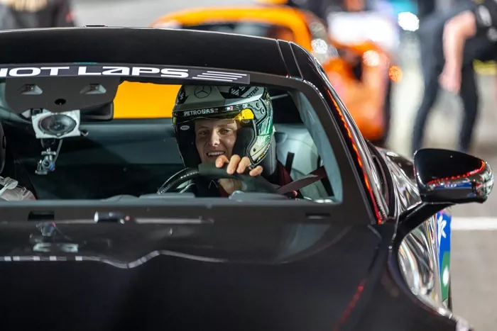 Mick Schumacher participates in Pirelli Hot Laps activity in an AMG Mercedes