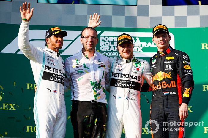 2019: 1. Valtteri Bottas, 2. Lewis Hamilton, 3. Max Verstappen