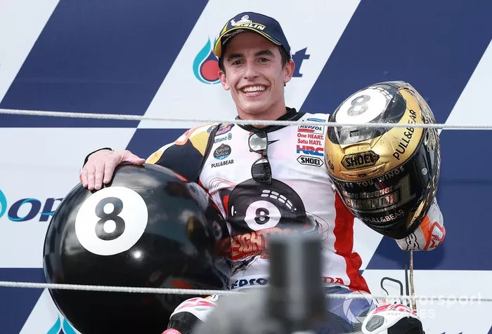 Podio: ganador Marc Marquez, Repsol Honda Team