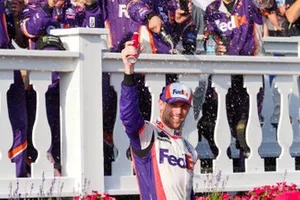 Race Winner Denny Hamlin, Joe Gibbs Racing