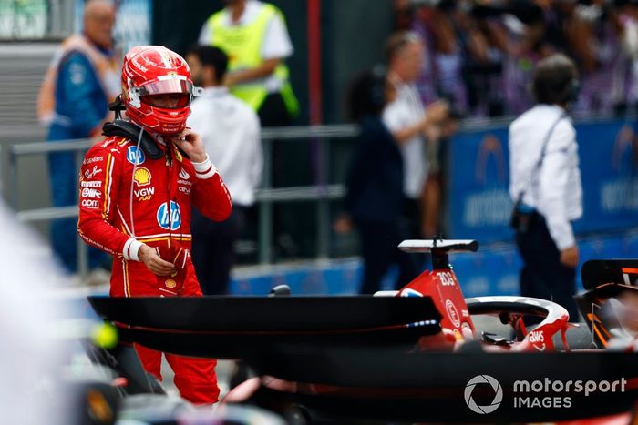 Charles Leclerc, Scuderia Ferrari, en Parc Ferme