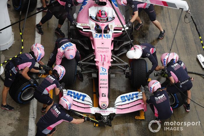Sergio Pérez, Racing Point RP20, pit stop