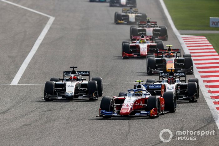 Robert Shwartzman, Prema Racing, Nikita Mazepin, Hitech Grand Prix y Marcus Armstrong, ART Grand Prix 