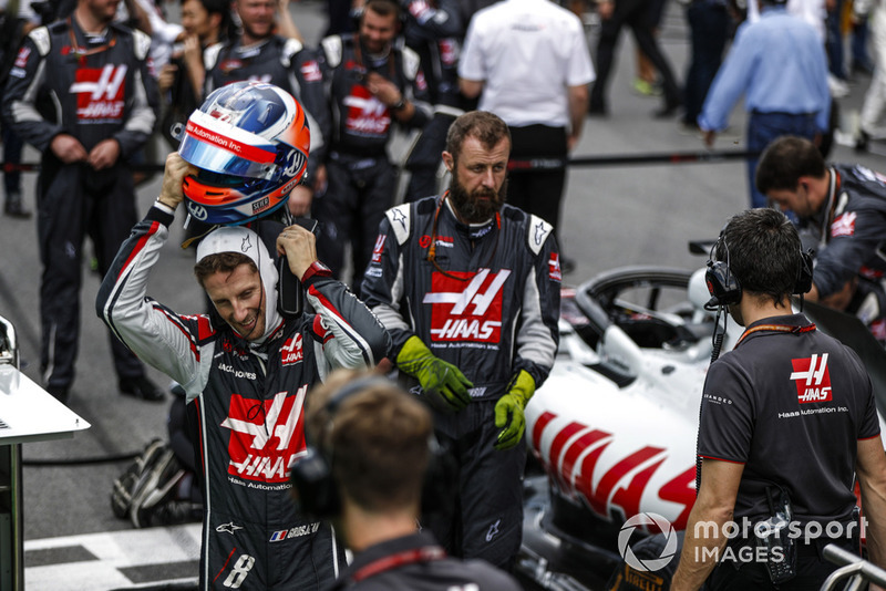 Romain Grosjean, Haas F1 Team, on the grid