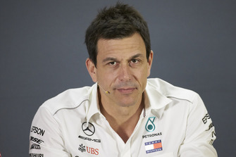 Toto Wolff, Executive Director (Business), Mercedes AMG, in the team principals Press Conference
