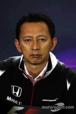 Yusuke Hasegawa, director del programa de F1 de Honda en la Conferencia de prensa FIA