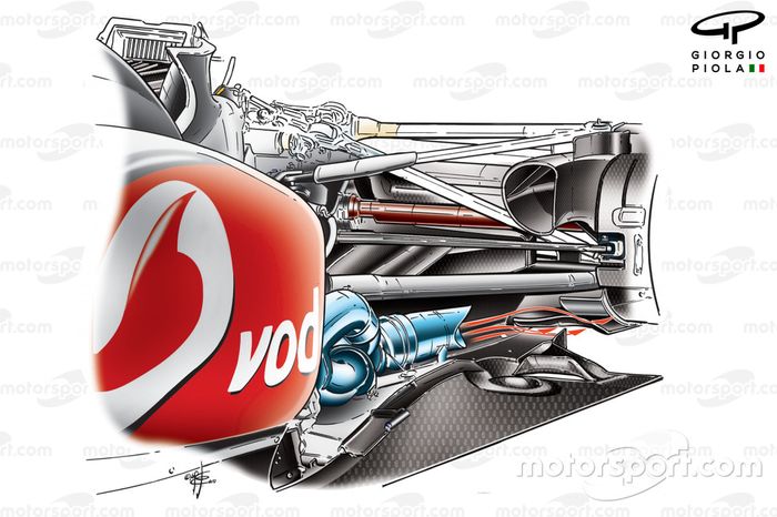 Detalle del difusor soplado del McLaren MP4-25
