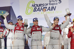 LMP1 Podium: race winners #8 Audi Sport Team Joest Audi R18: Lucas di Grassi, Loic Duval, Oliver Jarvis