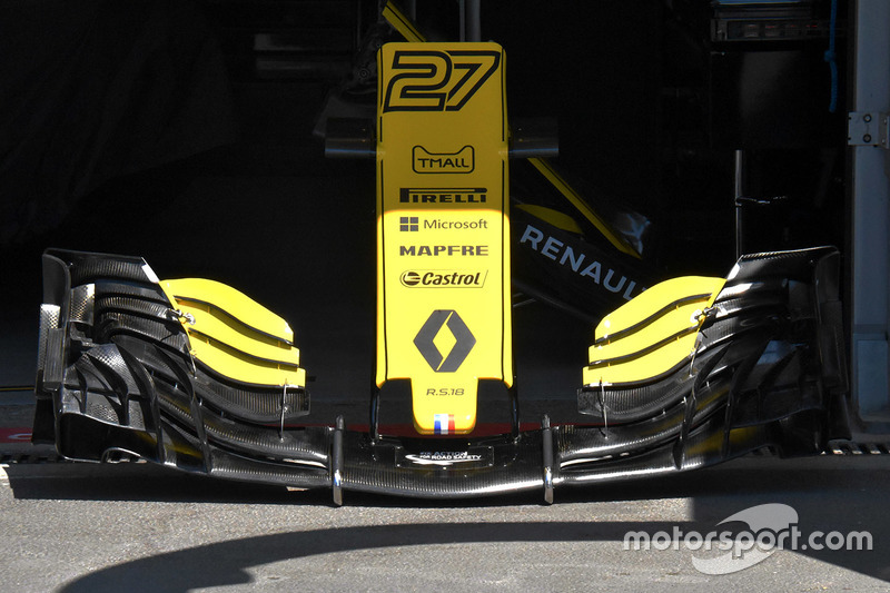 Detalle del alerón delantero del Renault Sport F1 Team R.S. 18