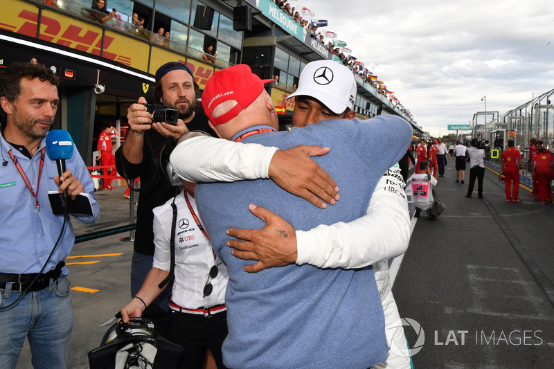 Pole poziayonu galibi Lewis Hamilton, Mercedes-AMG F1, Niki Lauda, Mercedes AMG F1