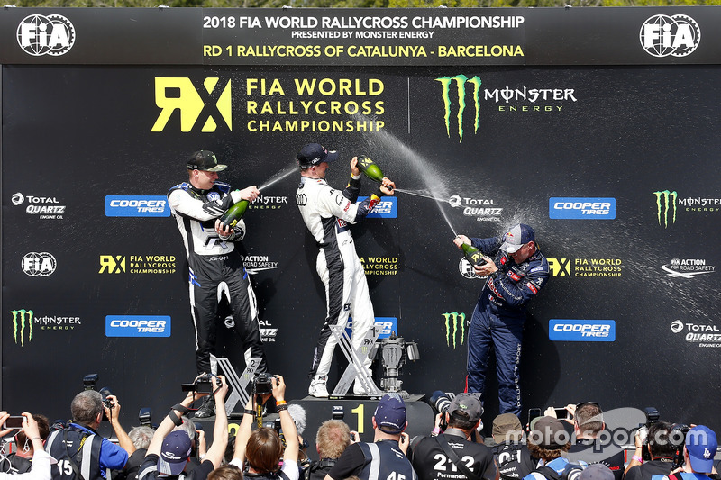 Johan Kristoffersson, PSRX Volkswagen Sweden, Mattias Ekström, EKS Audi Sport, Sébastien Loeb, Team Peugeot Total