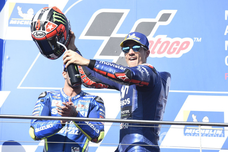 Podio: ganador de la carrera Maverick Viñales, Yamaha Factory Racing