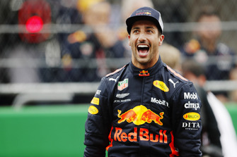 Daniel Ricciardo, Red Bull Racing, fête sa pole position
