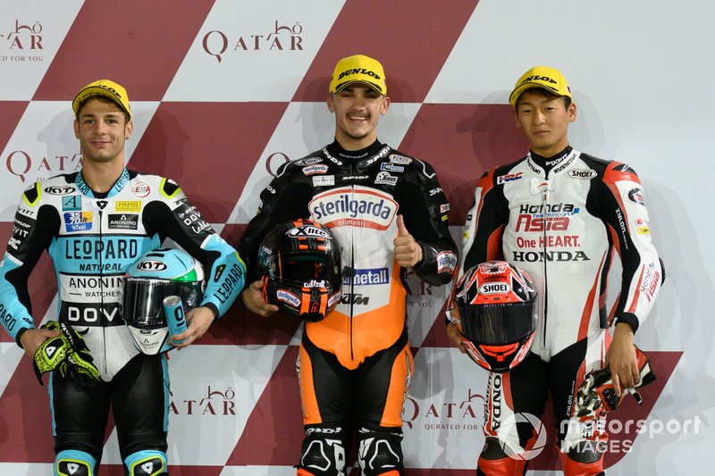 Top 3 after QualifyingLorenzo Dalla Porta, Leopard Racing, Aron Canet, Max Racing Team, Kaito Toba, Honda Team Asia