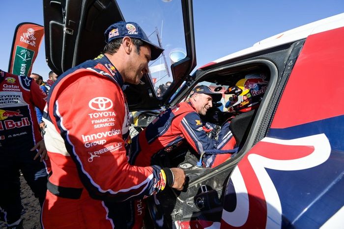 #300 Toyota Gazoo Racing: Nasser Al-Attiyah, #302 JCW X-Raid Team: Stephane Peterhansel, #305 JCW X-Raid Team: Carlos Sainz