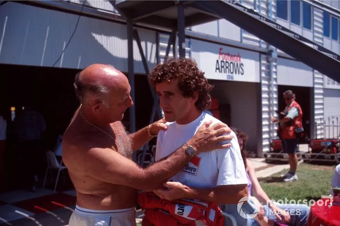 Stirling Moss e Alain Prost, Ferrari al GP d'Australia del 1990
