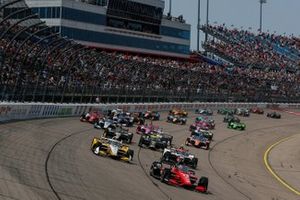 Will Power, Equipo Penske Chevrolet Scott McLaughlin, Equipo Penske Chevrolet David Malukas, Dale Coyne Racing con HMD Honda, salida