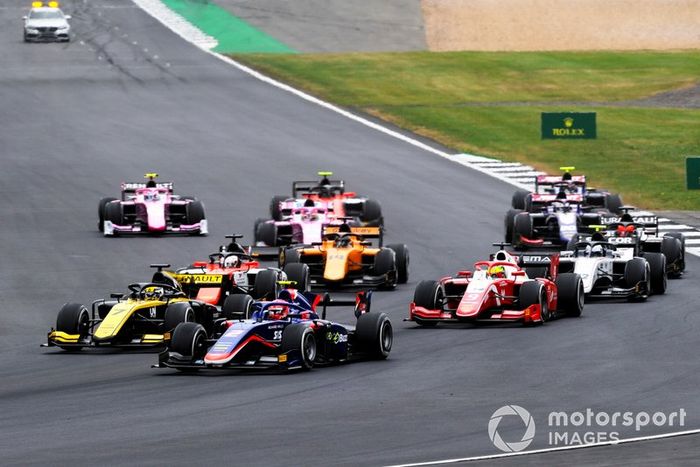Nobuharu Matsushita, Carlin, Guanyu Zhou, UNI Virtuosi Racing and Mick Schumacher, Prema Racing 