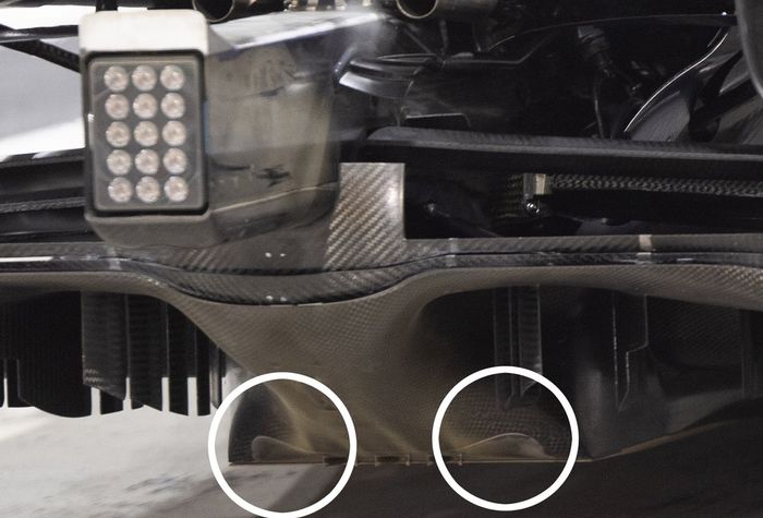 Detalle del difusor del Mercedes F1 W12 