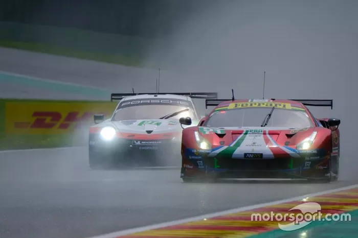#51 AF Corse Ferrari 488 GTE EVO: Alessandro Pier Guidi, James Calado, #91 Porsche GT Team Porsche 911 RSR: Richard Lietz, Gianmaria Bruni