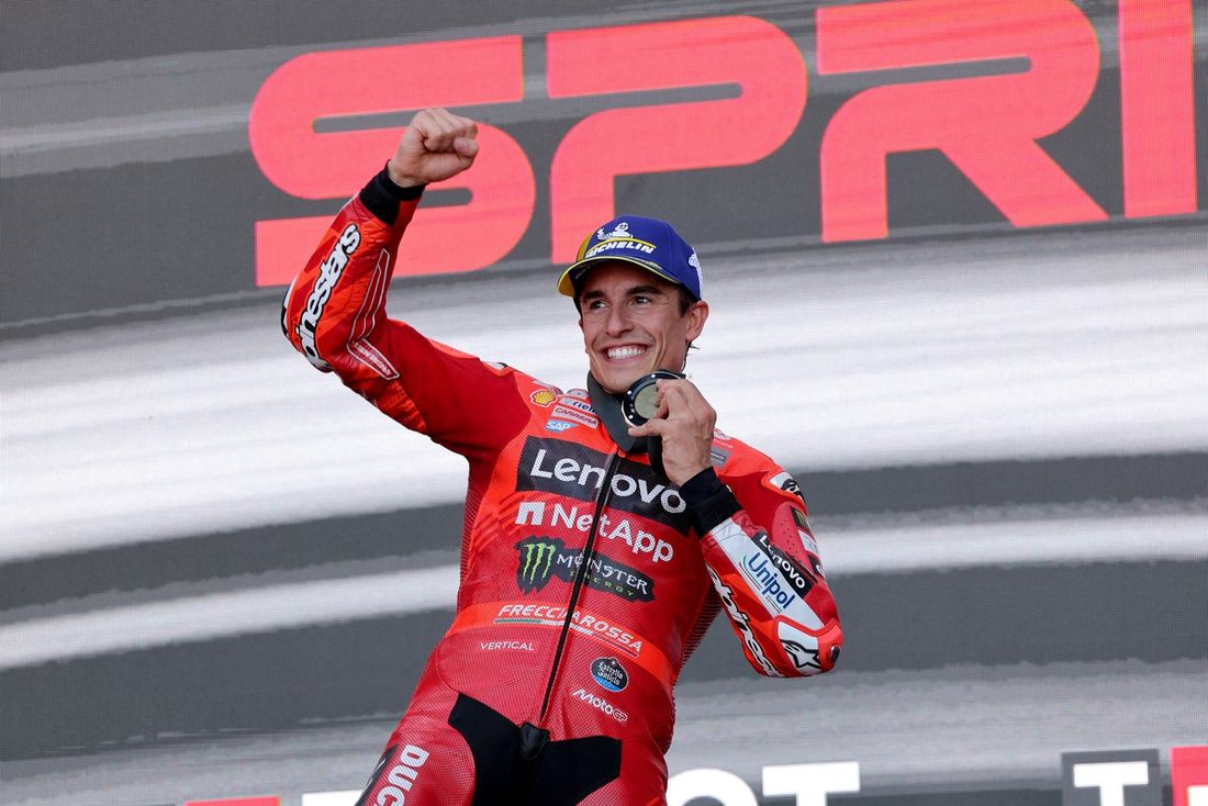 Ganador de la carrera Marc Márquez, equipo Ducati