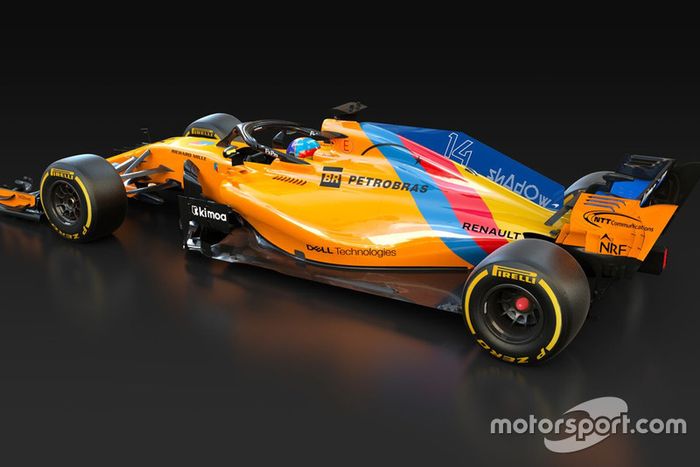 McLaren MCL33 con decoración especial para la despedida de Fernando Alonso, en 2018