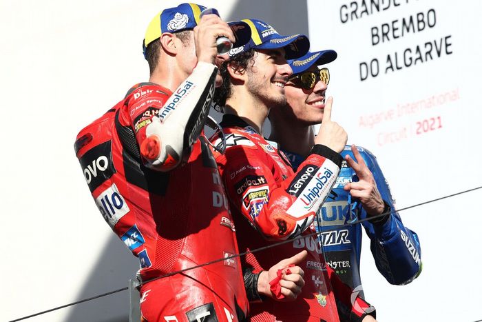 Jack Miller, Ducati Team, Francesco Bagnaia, Ducati Team, Joan Mir, Team Suzuki MotoGP