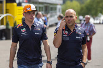 Max Verstappen, Red Bull Racing and Gianpiero Lambiase, Red Bull Racing Race Engineer