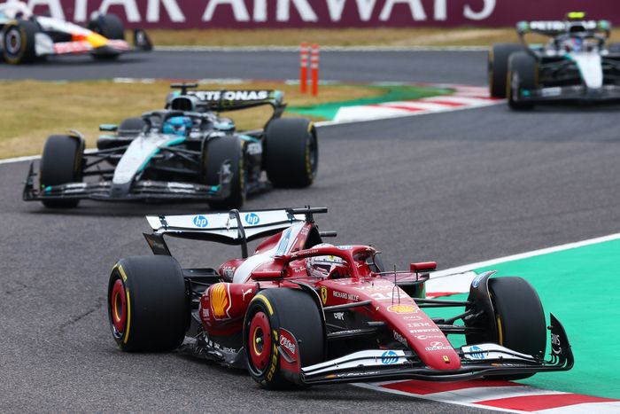 Charles Leclerc, Ferrari, George Russell, Mercedes, Andrea Kimi Antonelli, Mercedes